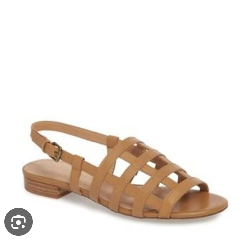 Madewell Tan Leather Strappy Slingback Sandals
